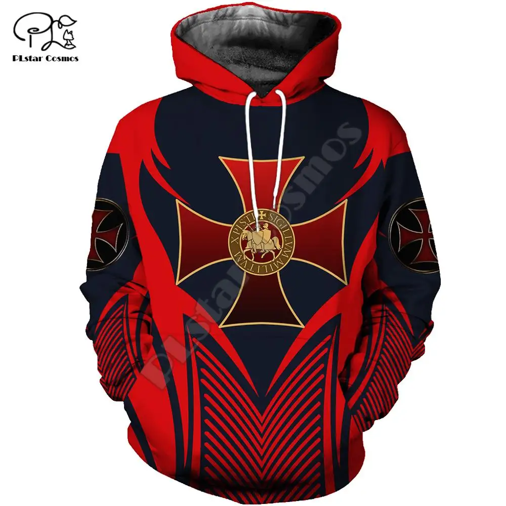 

women Men knight templar warrior 3d all over printed Hoodies unisex long sleeve Sweatshirts zipper pullover tracksuit