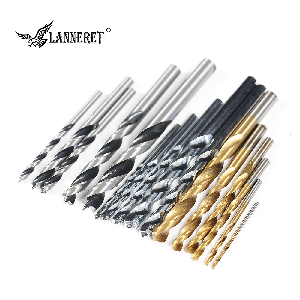 LANNERET 16-Piece HSS 4241 набор сверл для металлического дерева кирпичная кладка пластиковое сверление для ударного сверла пластиковая коробка высокого качества