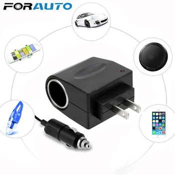 

FORAUTO EU/US Plug AC 220V To DC 12V Car Cigarette Lighter Adapter Converter Auto Accessories Interior Parts