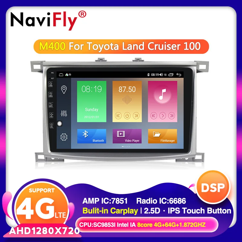 2020 Android 10 4G + 64G IPS DSP для Toyota Land cruiser 100 GX LC 2005 2006 2007 автомобильный GPS радио плеер