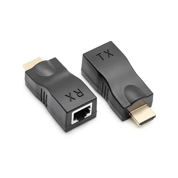 

1 Pair HDMI Extender 1080P 4K RJ45 Ports LAN Network HDMI Extension up to 30m CAT5e/6 UTP LAN Ethernet Cable for HDTV Monitor