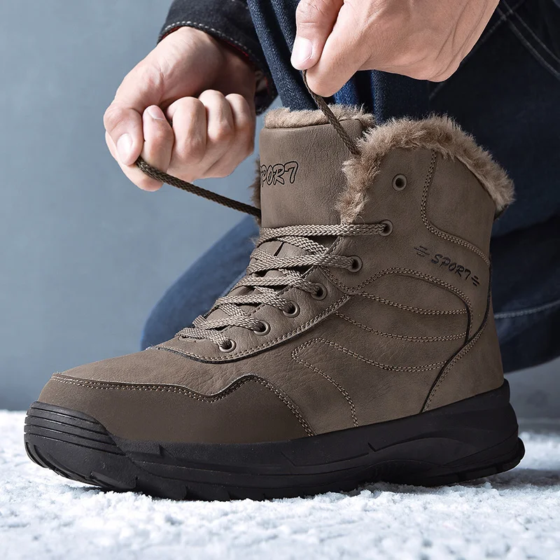 YIGER/новые мужские зимние ботинки теплая хлопковая обувь из натуральной кожи Уличная обувь большого размера мужские повседневные ботинки 422