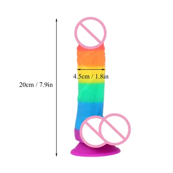 Realistic Dildo Rainbow Penis Super Huge Big Dildo with Suction Cup Sex Toys for Woman Female Faloimitator Lesbian Use 3