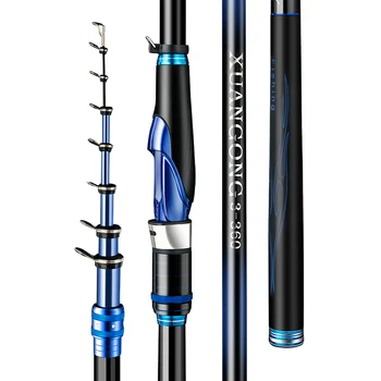 

3.6m -7.2m Rock Fishing Rod Super Hard Long Section Telescopic Canne Peche 28 Tonalty Position Distance Throwing Pole Set Pesca