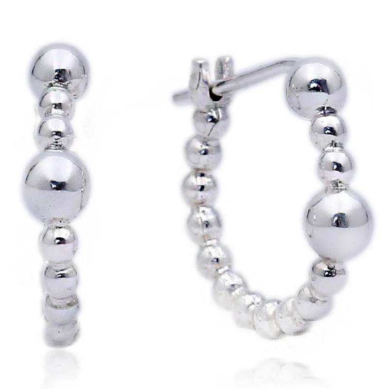 

New 925 Sterling Silver Earring Women String Of Silver Beads Stud Earrings For Women Wedding Gift Europe Jewelry