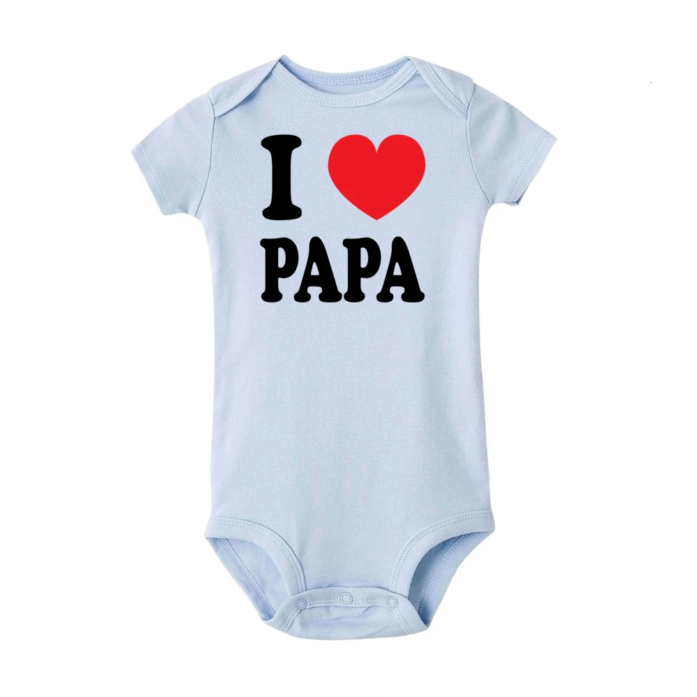 Новая одежда для маленьких мальчиков, комбинезон с надписью «I love mama» и «I love papa» для девочек, одежда для новорожденных, комбинезоны для малышей 0-24 месяцев