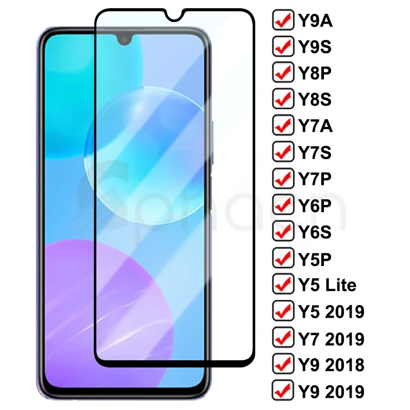 Закаленное стекло 9D для Huawei Y5 Lite Y7 Y9 Prime Y5P Y7A Y7P Y7S Y8P Y8S Y9A Y9S Y6P Y6S | Мобильные телефоны