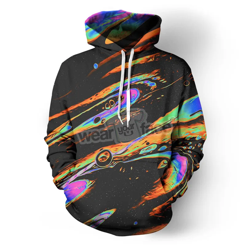 Кислотная Ванна красочные микс 3D все печатные Crewneck толстовки хип хоп хипстерская уличная одежда забавная Унисекс Женская одежда - Цвет: V16