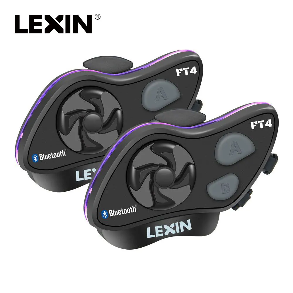 

2019 LEXIN LX-FT4 2PCS 1-4 Rider Motorcycle Bluetooth Helmet Headset Intercom with FM radio for Motorcycle/Off-Road/Snowmobile