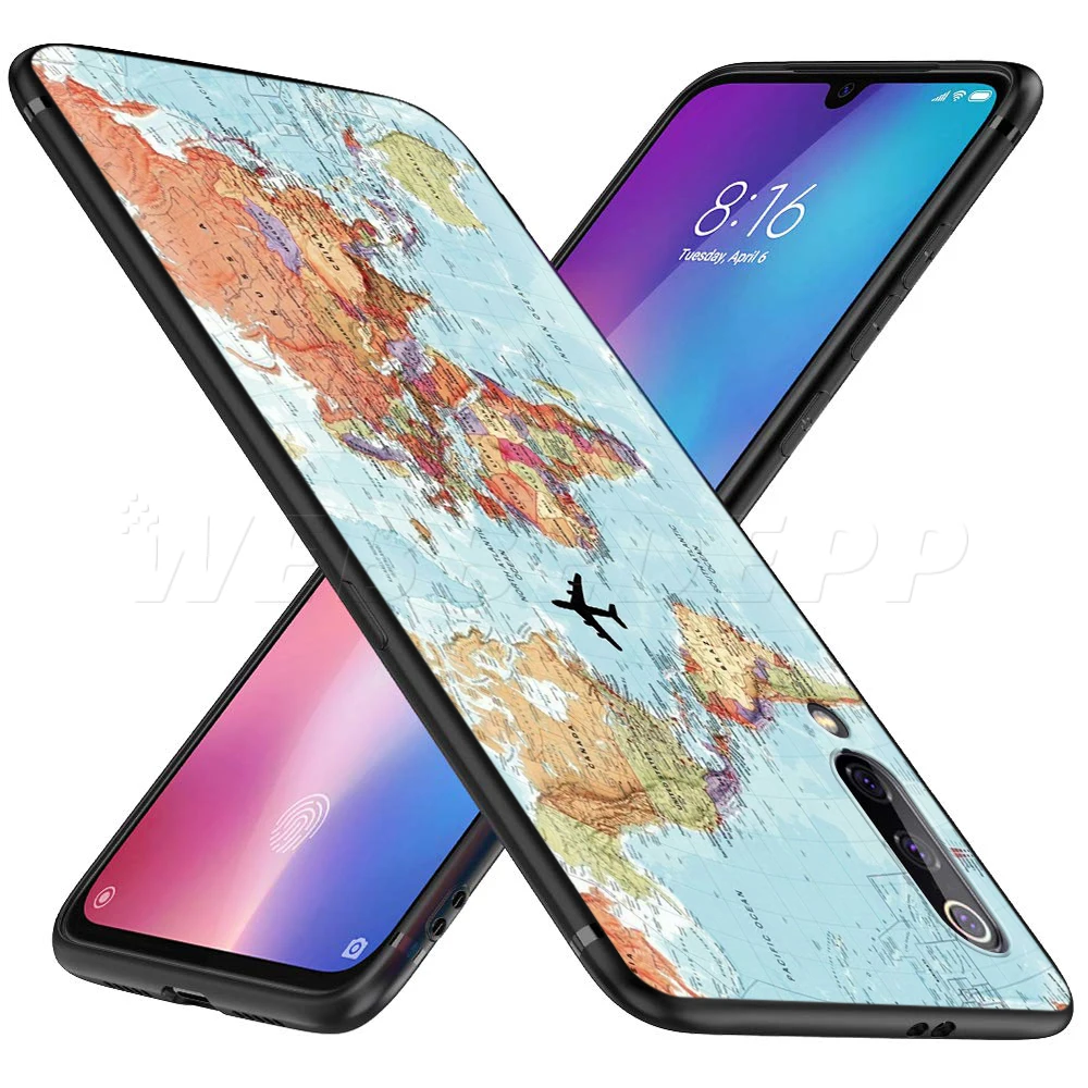 Розовый мир чехол "карта" для спортивной камеры Xiao mi Red mi Note 8 mi, возраст 3, 6, 8, 9, A1 A2 A3 8A 6X9 T CC9 Lite SE Pro Max F1 10