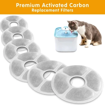 

Carbon Replacement Filters for Pet Fountain - 6 Packs Concentrated Carbon Technology Filters for MOSPRO Cat and Dog Automatic Fl