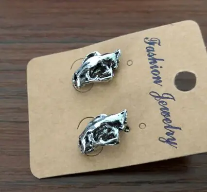 Regalrock модные 3D подвижные череп динозавра саблезубый тигр La Brea Смола ямы Smilodon серьги-гвоздики