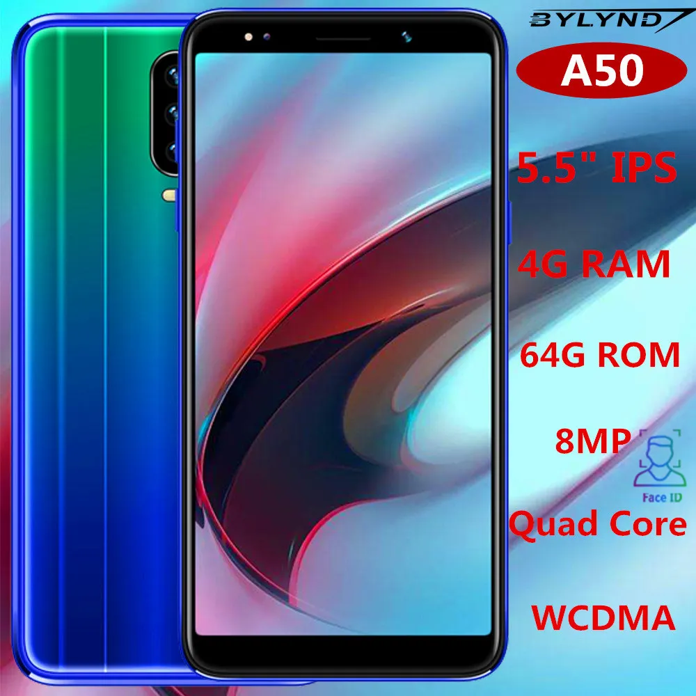 A50 смартфоны 5 &quotcelulars 4G ram 64G rom четырехъядерный 8 Мп камера 18:9 ips Android Мобильные