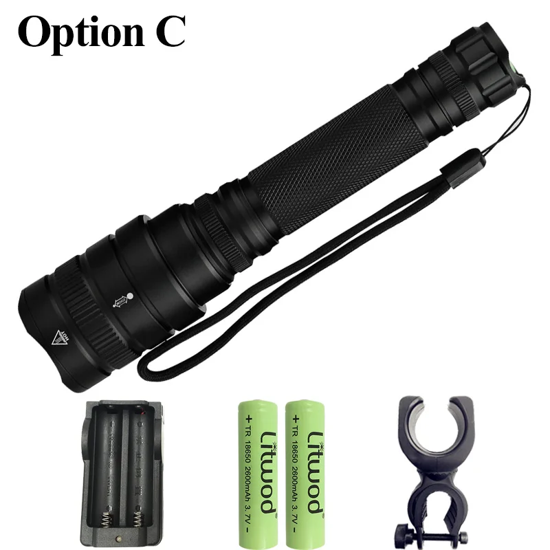 Option C Litwod Z401515 CREE XHP70.2 чип Мощный светодиодный тактический фонарь 3800lm 2 шт. 18650 батарея 5200 мАч zoom XHP50.2 фонарь - Испускаемый цвет: Option C