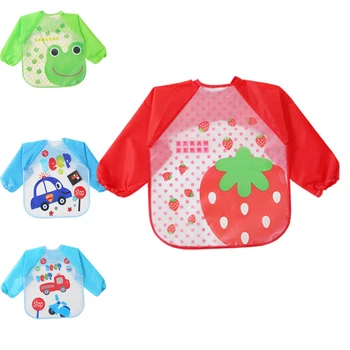 

1 Pc Cute Baby Bibs Waterproof Long Sleeve Apron Children Smock Bib Burp Clothes Soft Eat Toddler Bavoir Clothing Boy Shirt