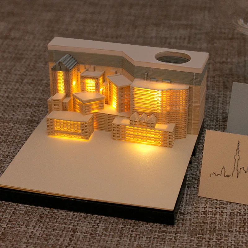 Omoshiroi Block 3d Memo Pads Novelty Vintage Gebouwen Auto Kerst Halloween Papier Note Memo Pads Aliexpress