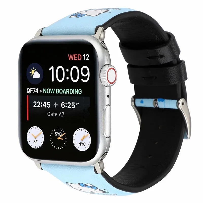 Обувь из натуральной кожи с рисунком ремешок для наручных часов Apple Watch, версии 4 спортивные сменный Браслет аксессуары 40/44/42/38 мм для
