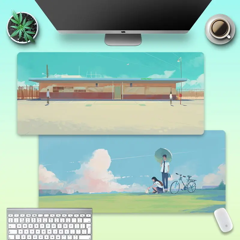 

Игровой коврик для мыши 80x30 см, большой Восстанавливающий масляный коврик для стола, простой и красивый коврик для мыши для девушек, милый Настольный коврик