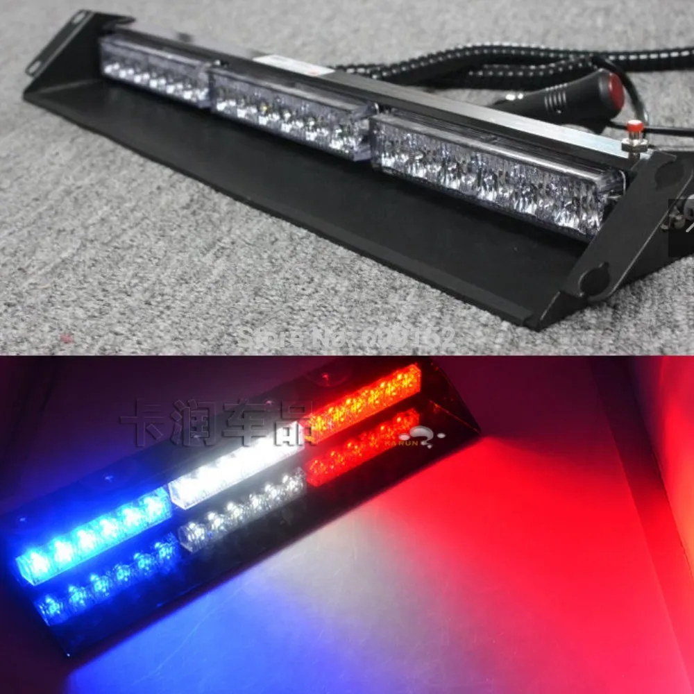 

18 inch 54W Red Blue White POLICE truck Car flashing Led strobe light bar Ambulance led Bar signals with cigarette lighter 12V