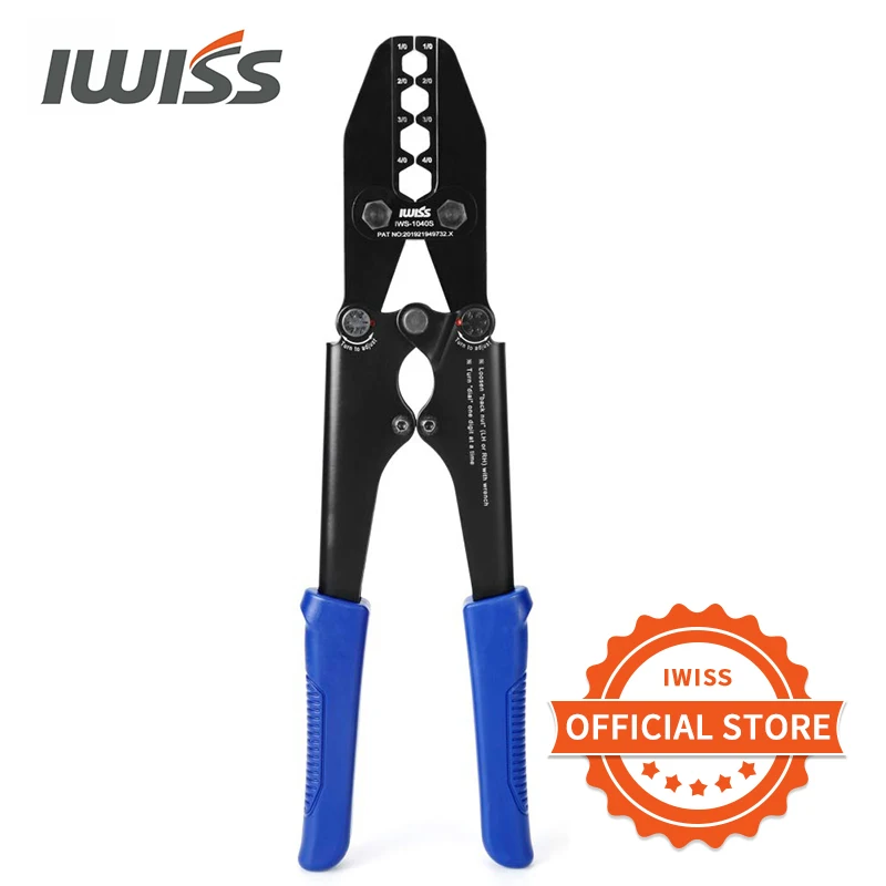 IWS-1040S обжимные клещи IWISS наконечники для медных кабелей 1/0 2/0 3/0 4/0AWG | Инструменты