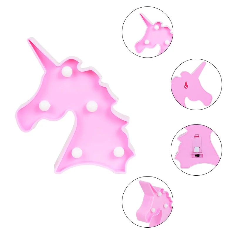 Unicorn Cloud Cactus Pinapple Star Shape LED Table Lamp