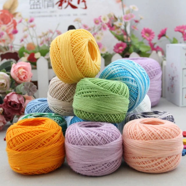  50g/Pcs 0.8mm Lace Crochet Yarn by 1.5mm Crochet Hooks,  Hand-Knitted Silk Thin Yarn for Knitting (Color : 8011)