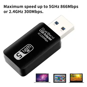 

Free Driver USB Wifi Adapter 1200Mbps Wi fi Adapter 5ghz Antenna USB Ethernet PC Wi-Fi Adapter Lan Wifi Dongle AC Wifi Receiver