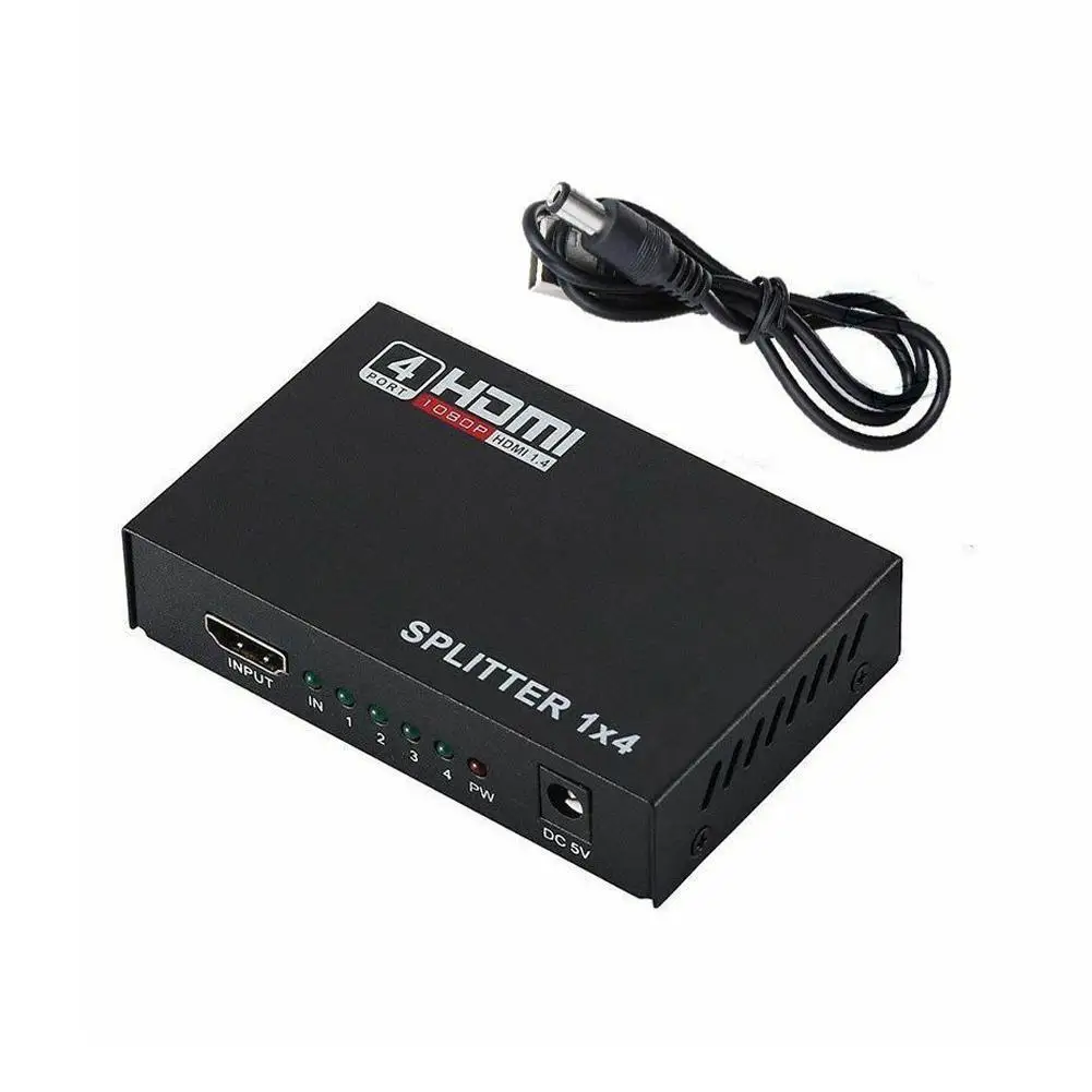 Ultra HD 4K HDMI сплиттер 1X4 порт Hdmi сплиттер 1 в 4 Выход Питание адаптер HD 1080P 4 K/2 K 3D Разрешение видео HDMI коммутатор