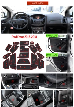 

Door Groove Mat For Ford Focus 3 3.5 MK3 2015 2016 2017 2018 facelift ST RS Accessories Anti-Slip Mat Gate Slot Coaster Car