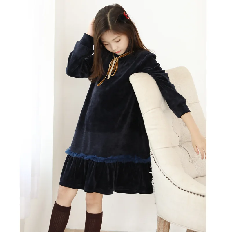 Г. Детские зимние платья для девочек, осенняя школьная детская одежда бархатное вечернее платье для девочек-подростков от 3 до 14 лет, рождественские вечерние платья