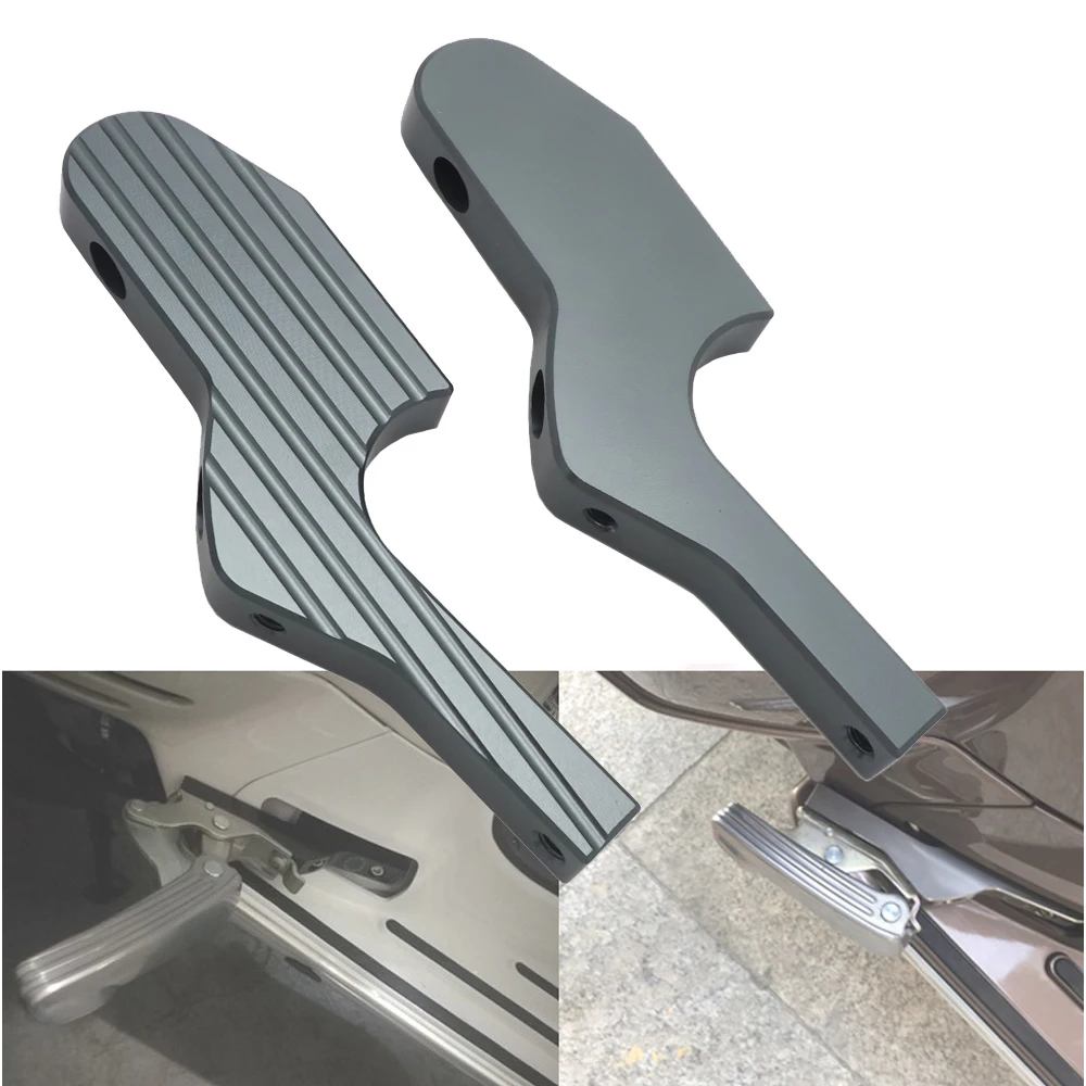 

Aluminum Motorcycle Rear Passenger Footrest Extension Extended Footpeg Foot Rest for Vespa GTS 150 250 300ie - Black