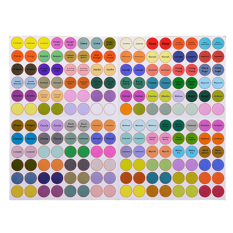 192pcs 13mm Waterproof Round Essential Oil Bottle Cap Stickers Labels Self-adhesive Round Blank Labels for Essential Oil Bottle