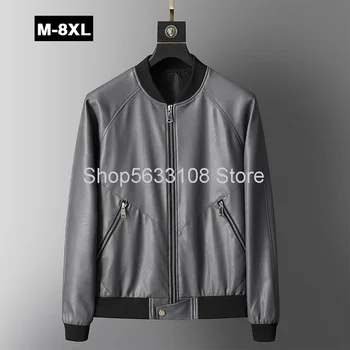 

Leather Coat Male 2020 Autumn Leather Jacket Slim Fit Autumn Locomotive Clothing Men's Wear Trend Pu Coat Plus Fat Plus