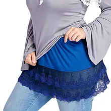 KLV размера плюс Для женщин юбка faldas mujer moda חצאיות многоярусная Прозрачная кружевная отделка удлинитель для головок полутрусы юбка#3