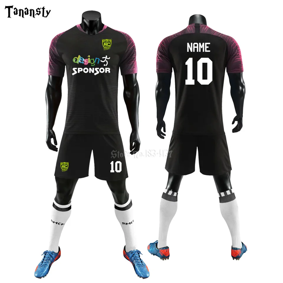 all black soccer jersey