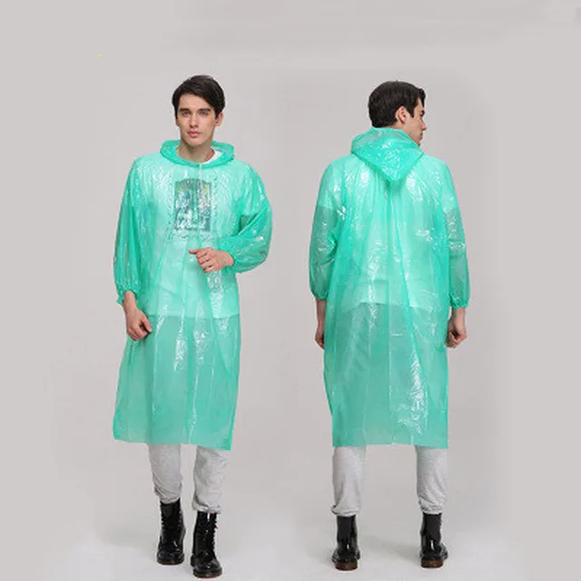 Esőkabát Felnőttkori Egyszeri Sürgősségi Vízálló Kendő Unisex Utazási Kemping Eső Kabátok Színes Véletlenszerű - Image 2