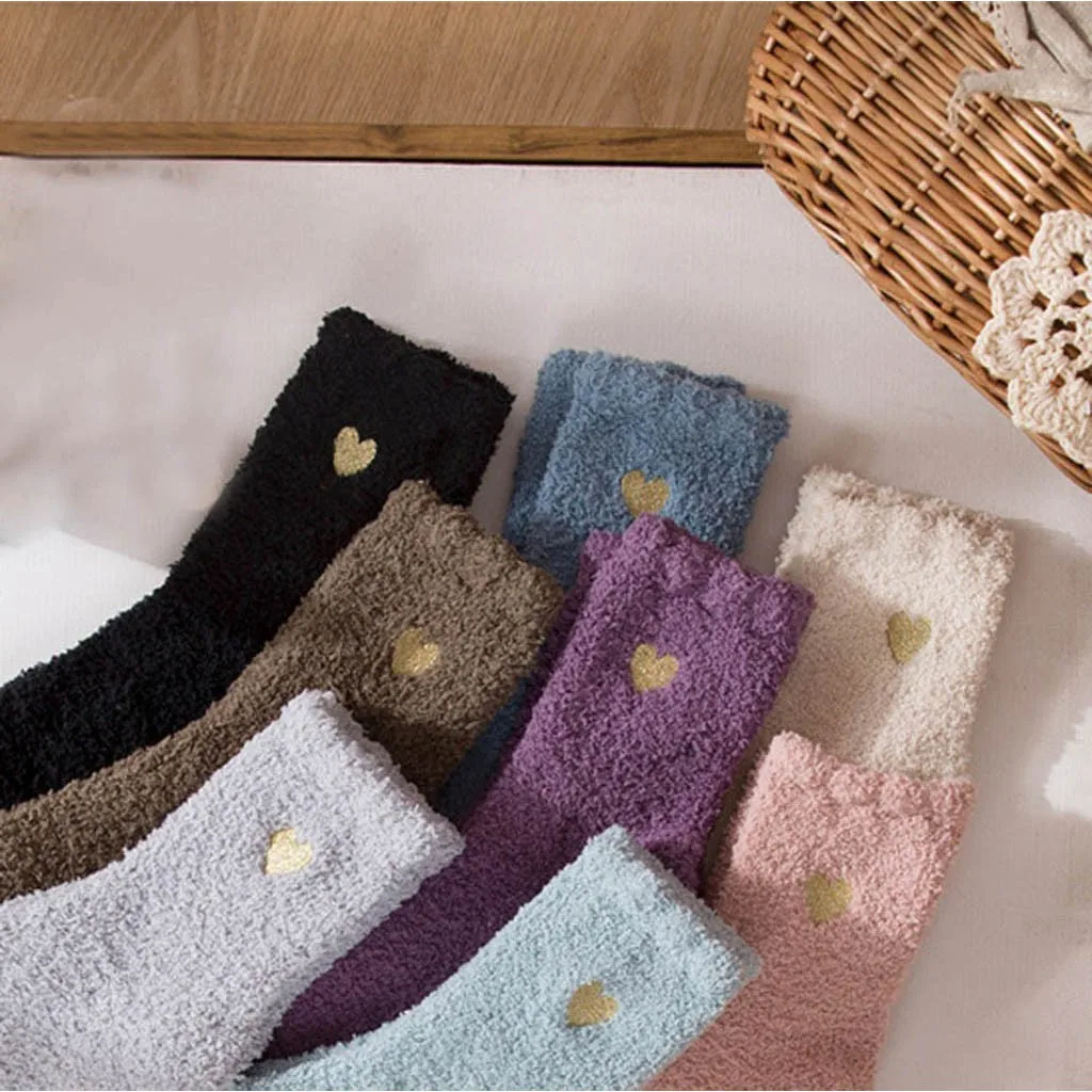 Зимние женские хлопковые носки, милые толстые Нескользящие коралловые флисовые Носки-тапочки, ковровые носки W1213