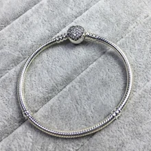 925 пробы, Серебряный классический браслет-цепочка в форме сердца змеи, женский шарм, модное ювелирное изделие