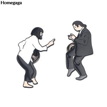 

Homegaga Pulp Fiction Badge Collar Pin Hat Pins Cool Skirt Jacket Badges Brooches Backpack Badge Jewelry Gift for Couples D2609
