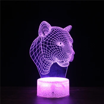 

Ferocious Animals LED 3D Leopard Head Totem Acrylic Night Lamp Light Luminary with Touch and Remote Lamps Lights Kids Decoration