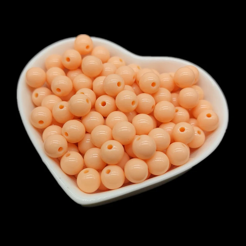 Acrylic Beads 4 6 8 10 mm Round Loose Spacer Jewelry Making Bracelet Necklace DIY Accessory