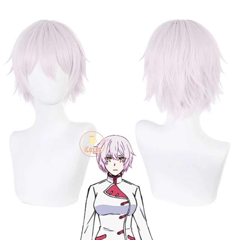 NEW Anime The Case Study of Vanitas Jeanne Hellfire Witch Cosplay Wig Short Pale Pink White Hair + Cap Party Women | Тематическая