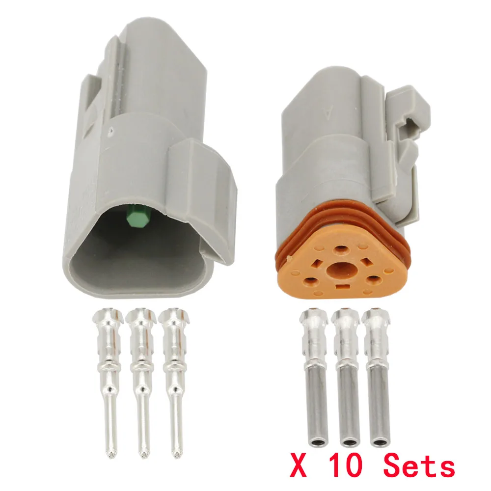 10 Sets DJ3031Y-1.6-11/21 DT Connectors 3 Pin DT04-3P/DT06-3S Automobile waterproof wire electrical connector plug 22-16AWG |
