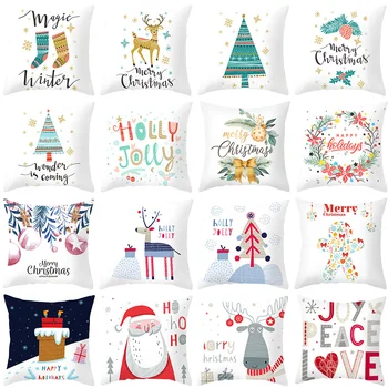 

Christmas Cushion Cover Pillowcase Sofa Cushion Cover Pillow Cover Merry Christmas Decorations For Home New Year Christmas Gift