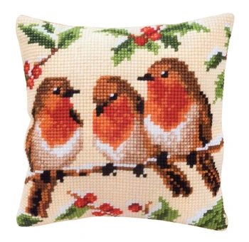 

Latch Hook Bird Cushion Kit Pillow Case Crochet Hobby & Crafts DIY Yarn for Embroidery Art Cushion Cover