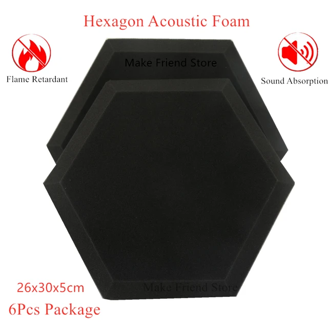 Espuma acústica de alta densidad para estudio, Panel de absorción de sonido  de esponja protectora, retardante de llama, 6 piezas, 300x300x25mm -  AliExpress