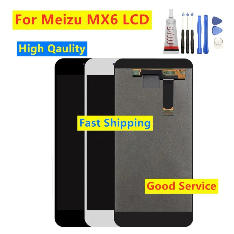 

5.5" High Quality LCD Display For Meizu MX6 MX 6 LCD Display Touch Screen Digitizer Glass Panel Sensor Replacement Assembly