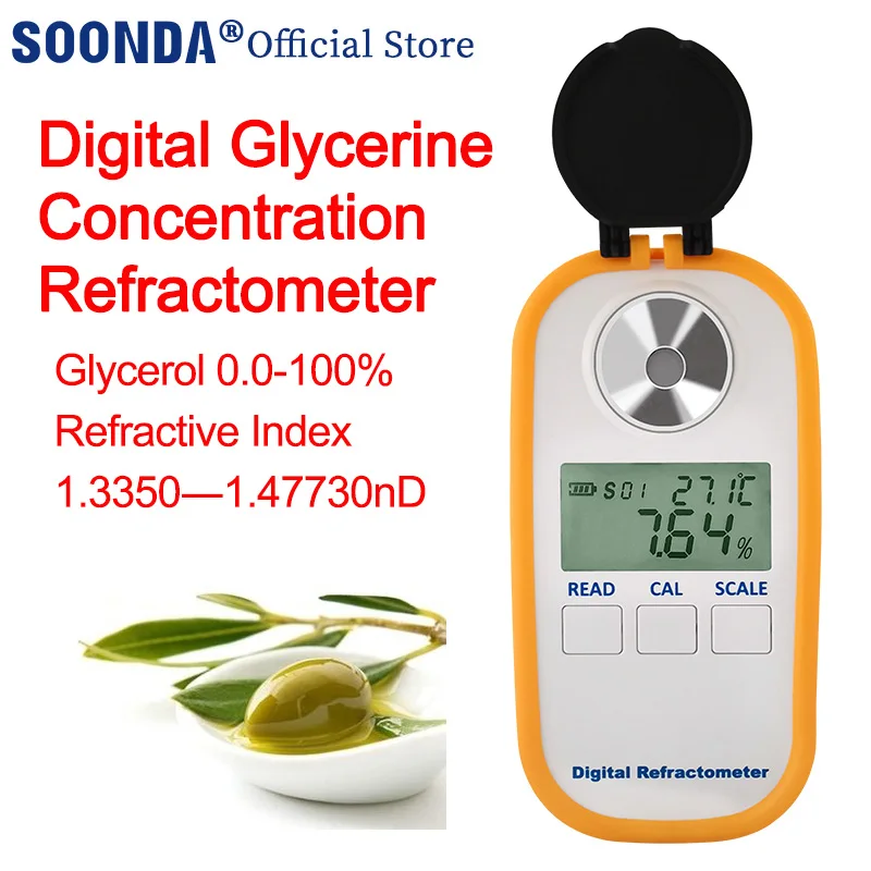 Digital Glycerine Concentration Refractometer Meter Tester Glycerometer