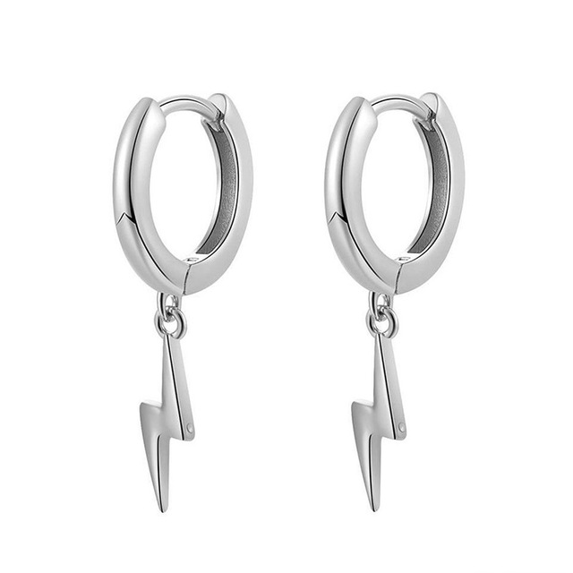 Cute Lightning Dangle Hoop Earrings Creative Geometric Small Hoop Earrings For Women Girls Jewelry Gift 2021