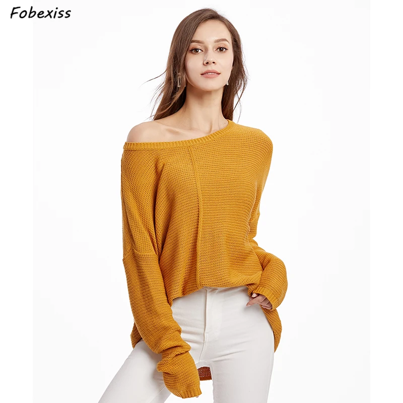 

O Neck Sweater Solid Long Sleeve Knitted Pullover Sweater High Elastic Pull korean style Woman Clothes 2019 Woman Casual Jumper
